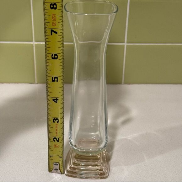 Bormioli Rocco Classic I Vase with a Blush Pyramid Art Deco Pedestal Base - Picture 7 of 8